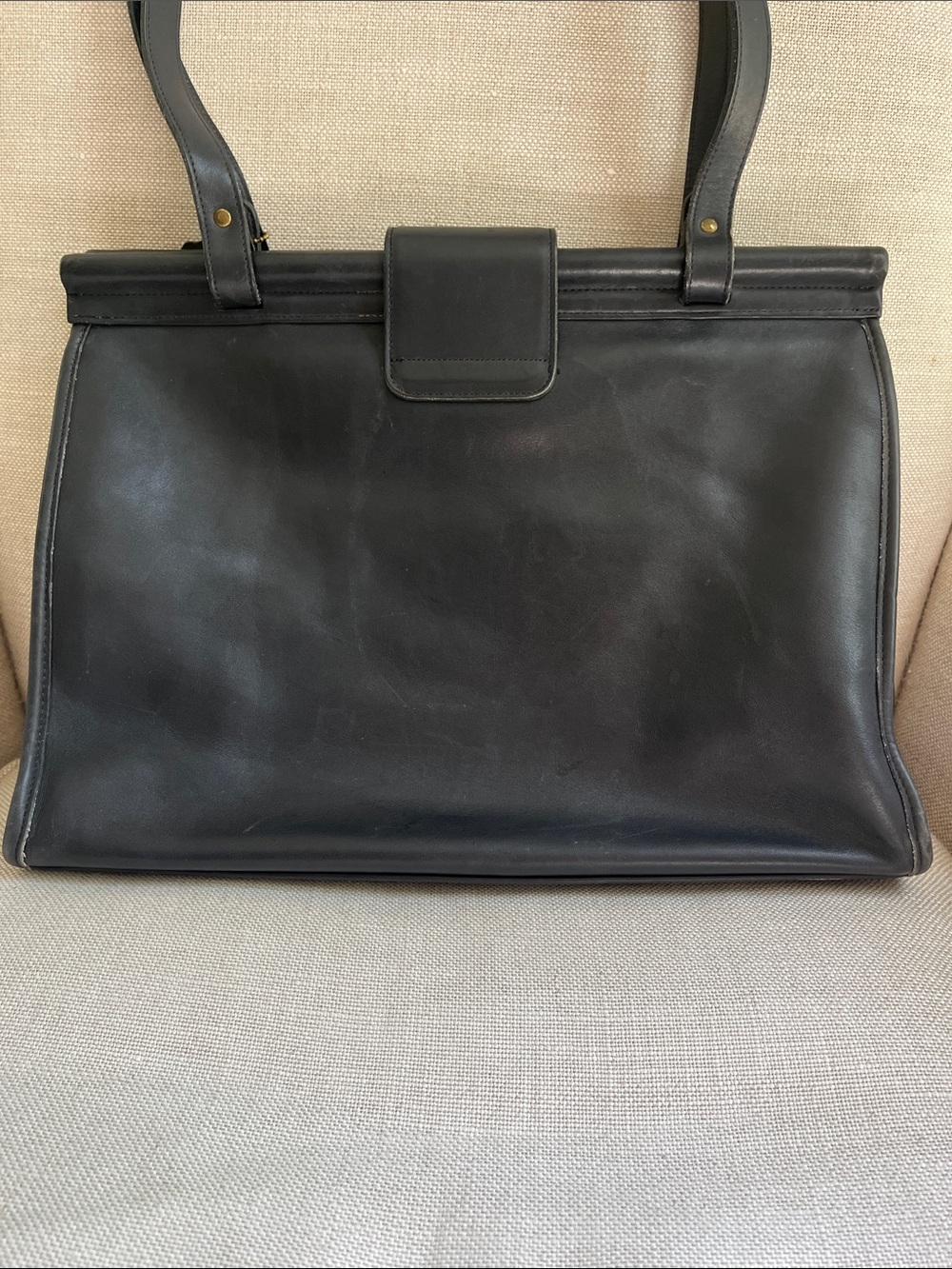 COACH Vintage Barclay Briefcase Shoulder Bag Black Leather 9096 - Picture 5 of 16